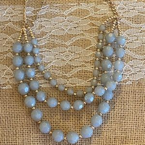 Gray Trendy Stone Statement Boutique Necklace